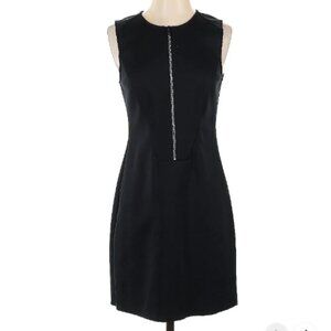 Theory 38 Size 6 black Cocktail dress front zipper detail
